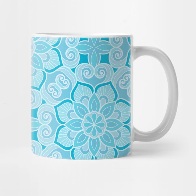 Ornamental floral mandala blue #2 by GreekTavern